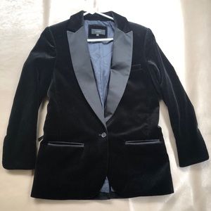 J.crew Black velvet Blazer Jacket SZ 6